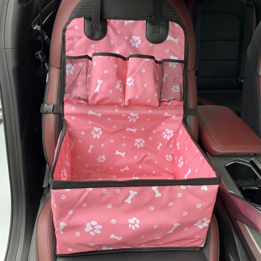 Dog Car Seat with Storage Pockets Scratch Proof Pet Booster Seat for Small to Medium Dogs