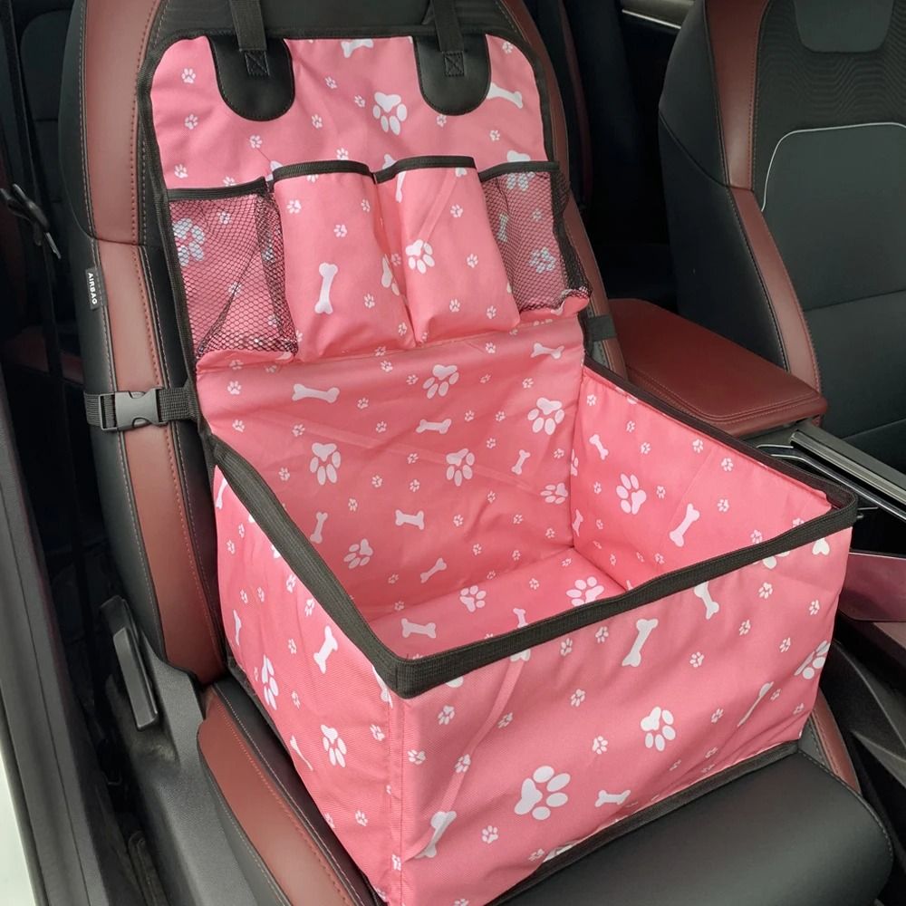 Dog Car Seat With Storage Pockets Scratch Proof Pet Booster Seat For Small To Medium Dogs 1