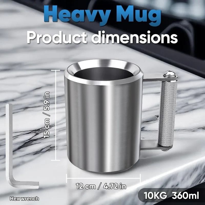 Heavy Stainless Steel Dumbbell Mug For Fitness And Coffee Lovers 1