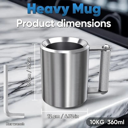 Heavy Stainless Steel Dumbbell Mug For Fitness And Coffee Lovers 1