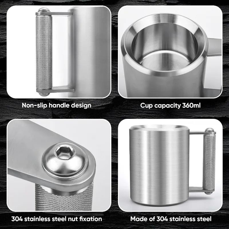 Heavy Stainless Steel Dumbbell Mug For Fitness And Coffee Lovers 2