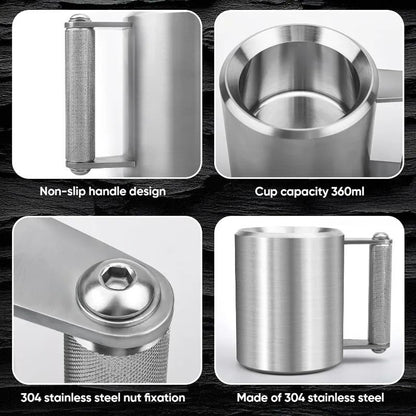 Heavy Stainless Steel Dumbbell Mug For Fitness And Coffee Lovers 2