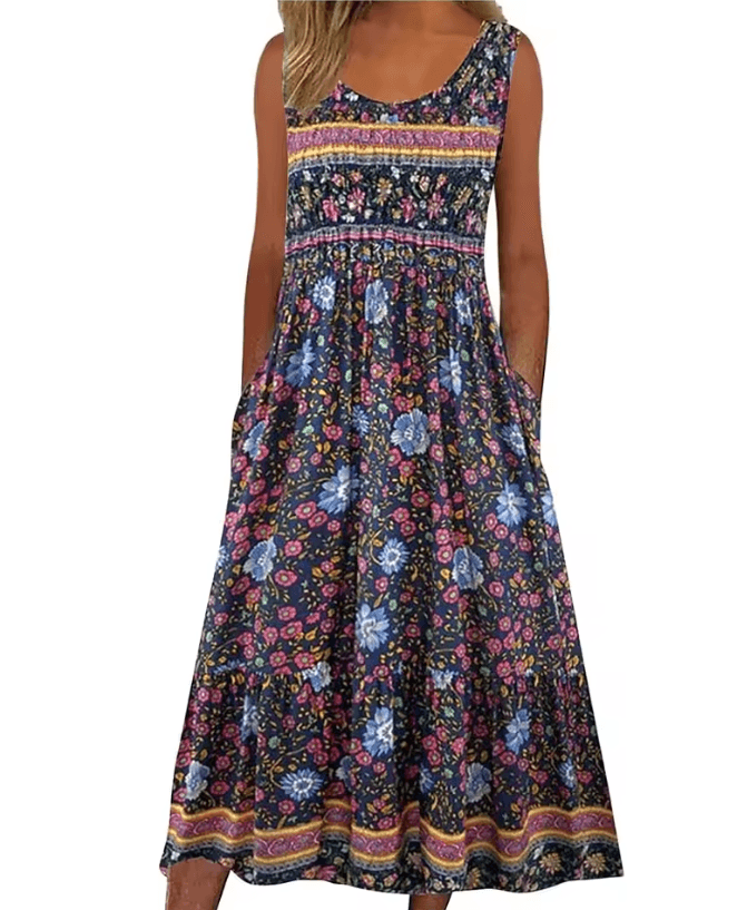 BloomEase Womens Sleeveless Summer Pullover Dress Plus Size Casual