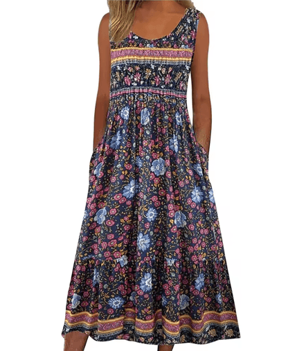 BloomEase Womens Sleeveless Summer Pullover Dress Plus Size Casual