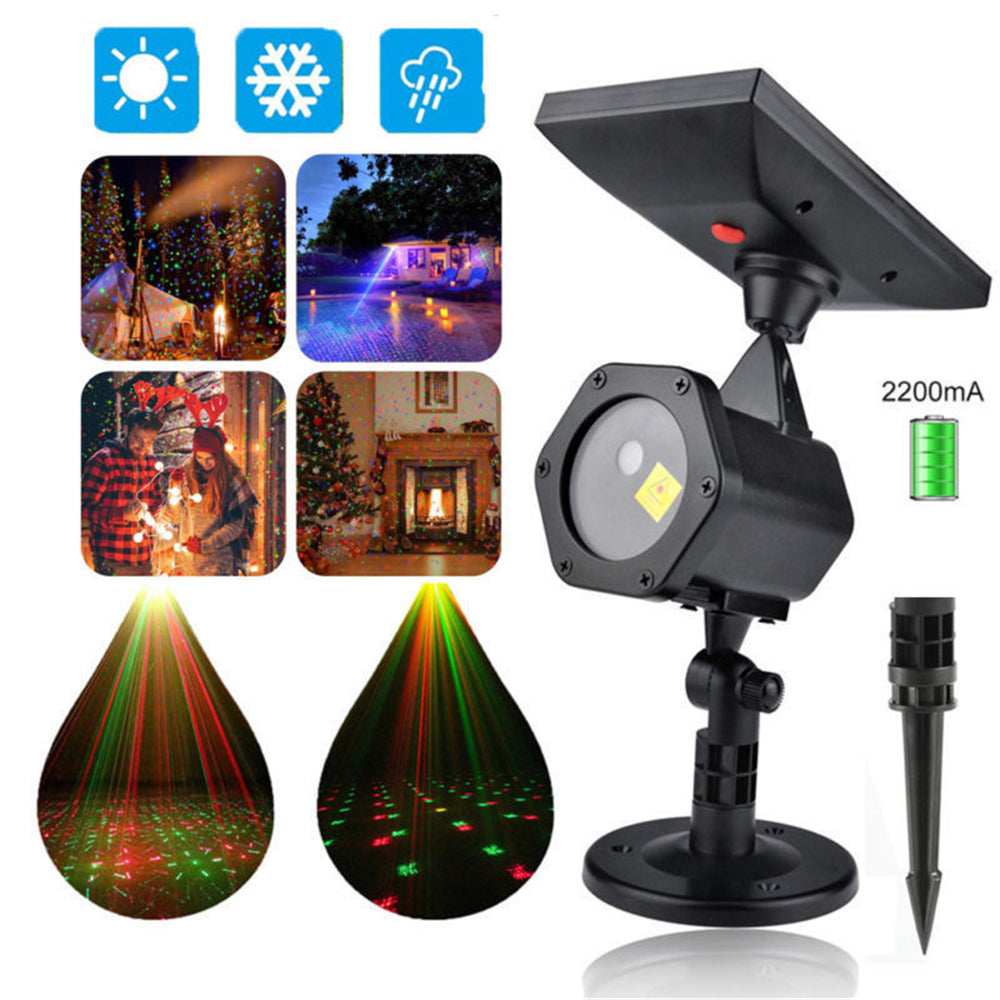 Solar USB Outdoor Waterproof Lawn Light, Laser Light Holiday Lamps, Long Standby Garden Path Landscape Lighting