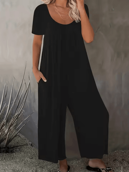 EasyFlow Plus Size Womens Summer Jumpsuit With Pockets 1