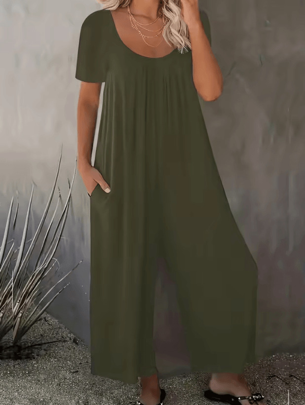 EasyFlow Plus Size Womens Summer Jumpsuit With Pockets 2