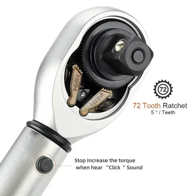 Professional Torque Wrench Square Drive, High Precision Torques Key for Cars, Bikes & Maintenance Tools
