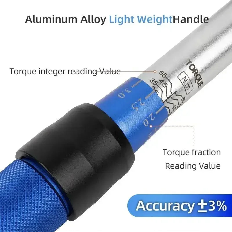 Professional Torque Wrench Square Drive, High Precision Torques Key for Cars, Bikes & Maintenance Tools