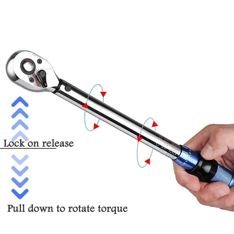 Professional Torque Wrench Square Drive, High Precision Torques Key for Cars, Bikes & Maintenance Tools