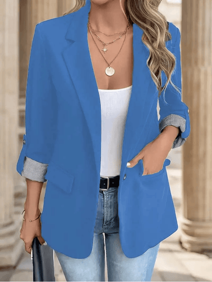 UrbanChic Womens Slim Fit Blazer With Rolled Sleeves 3