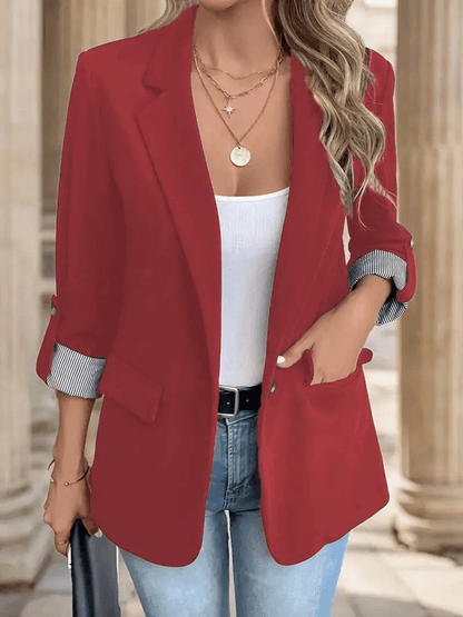 UrbanChic Womens Slim Fit Blazer With Rolled Sleeves 5