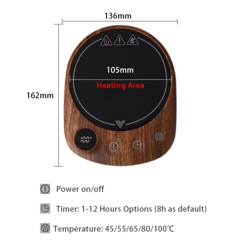 WarmBrew Electric Mug Warmer With Adjustable Temperature And Auto Shut Off 3