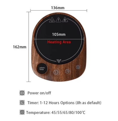 WarmBrew Electric Mug Warmer With Adjustable Temperature And Auto Shut Off 3