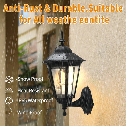 Solar Garden LED Lights Retro Landscape Pathway Light, Outdoor Tungsten Filament Lamps, Street Floor Decorative Lighting
