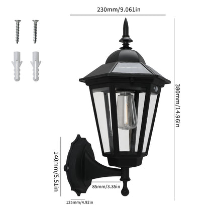 Solar Garden LED Lights Retro Landscape Pathway Light Outdoor Tungsten Filament Lamps Street Floor  6