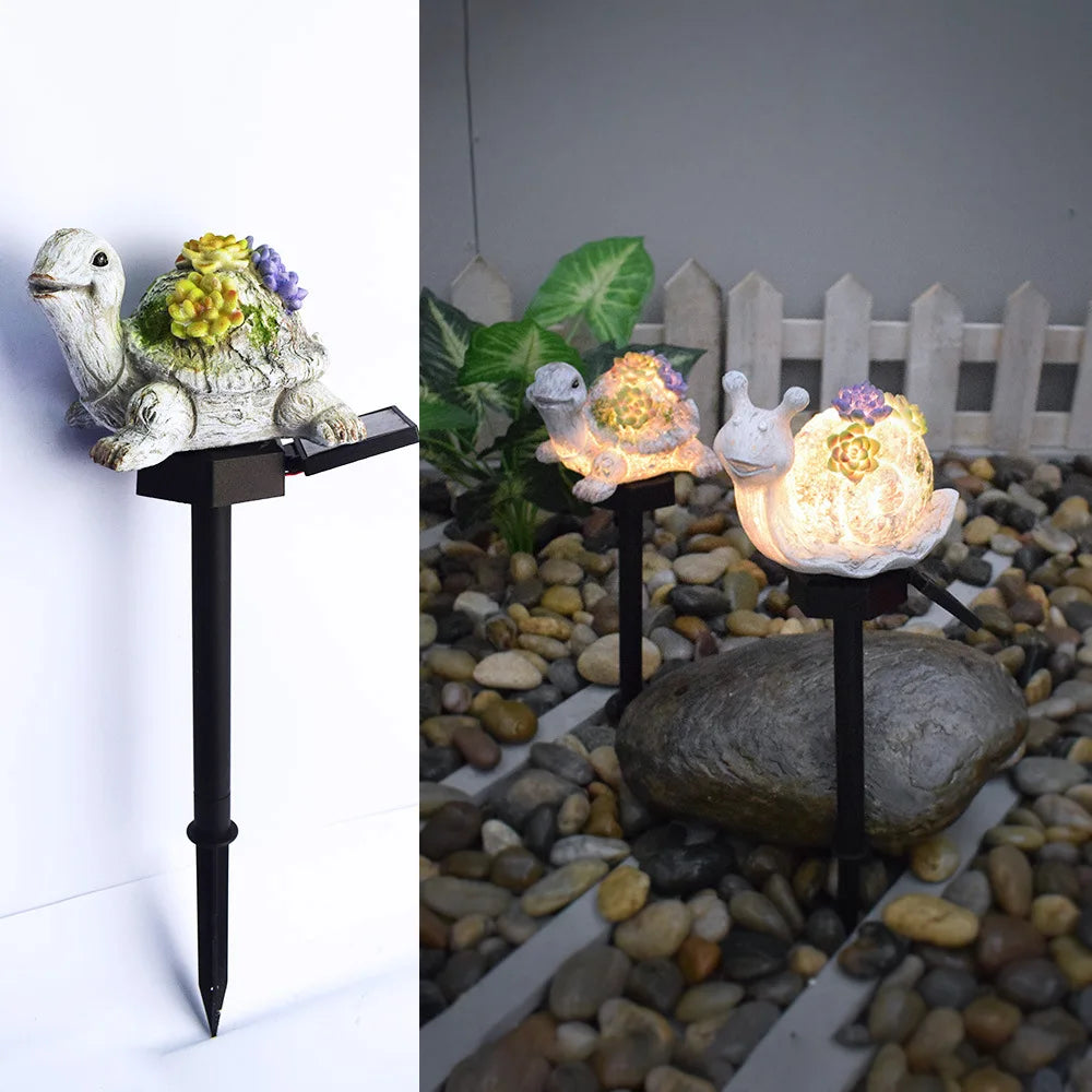 Modern Garden Decoration Snail Outdoor, Solar New Magnesium Oxide Resin Light, Waterproof Garden Plug Landscape Lighting