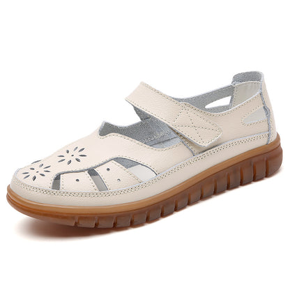 Womens Summer Sandals Breathable Leather Slippers  Fashion NonSlip Casual Roman Shoes  Ladies Sanda 8