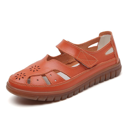 Womens Summer Sandals Breathable Leather Slippers  Fashion NonSlip Casual Roman Shoes  Ladies Sanda 9