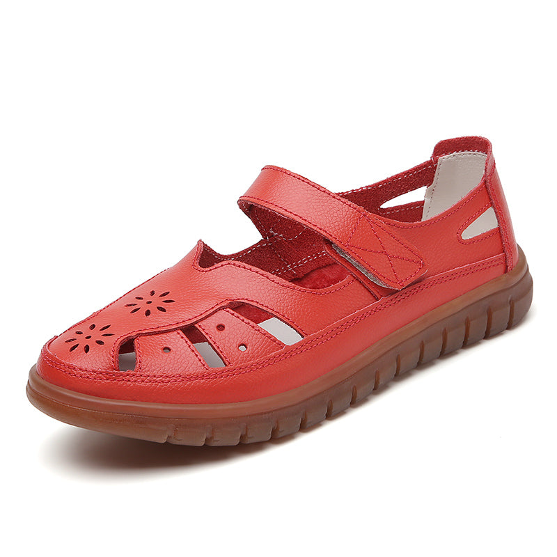 Womens Summer Sandals Breathable Leather Slippers  Fashion NonSlip Casual Roman Shoes  Ladies Sanda 12