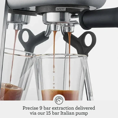 Child Plus Espresso Machine BES500BSS Brushed Stainless Steel Compact Powerful For Home Baristas 1