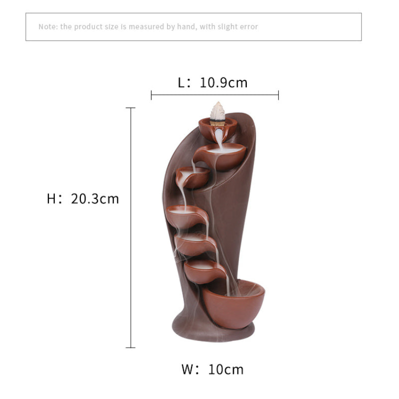 Handmade Torch Design Waterfall Incense Burner, Creative Ceramic Incense Holder, Portable Censer for Aromatherapy