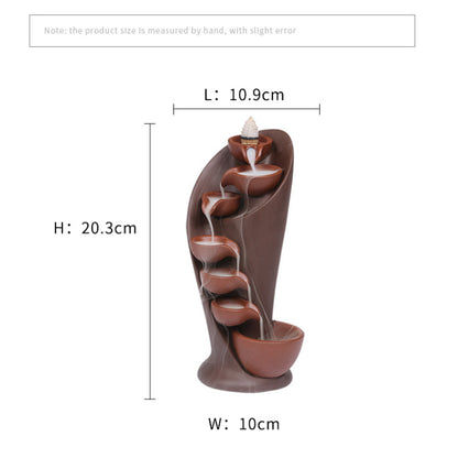 Handmade Torch Design Waterfall Incense Burner, Creative Ceramic Incense Holder, Portable Censer for Aromatherapy