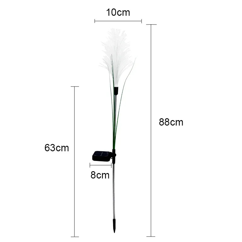 Solar Power LED Garden Reed Lamp Outdoor Waterproof Lawn Light, Yard Path Decor, Christmas Lighting Decoration