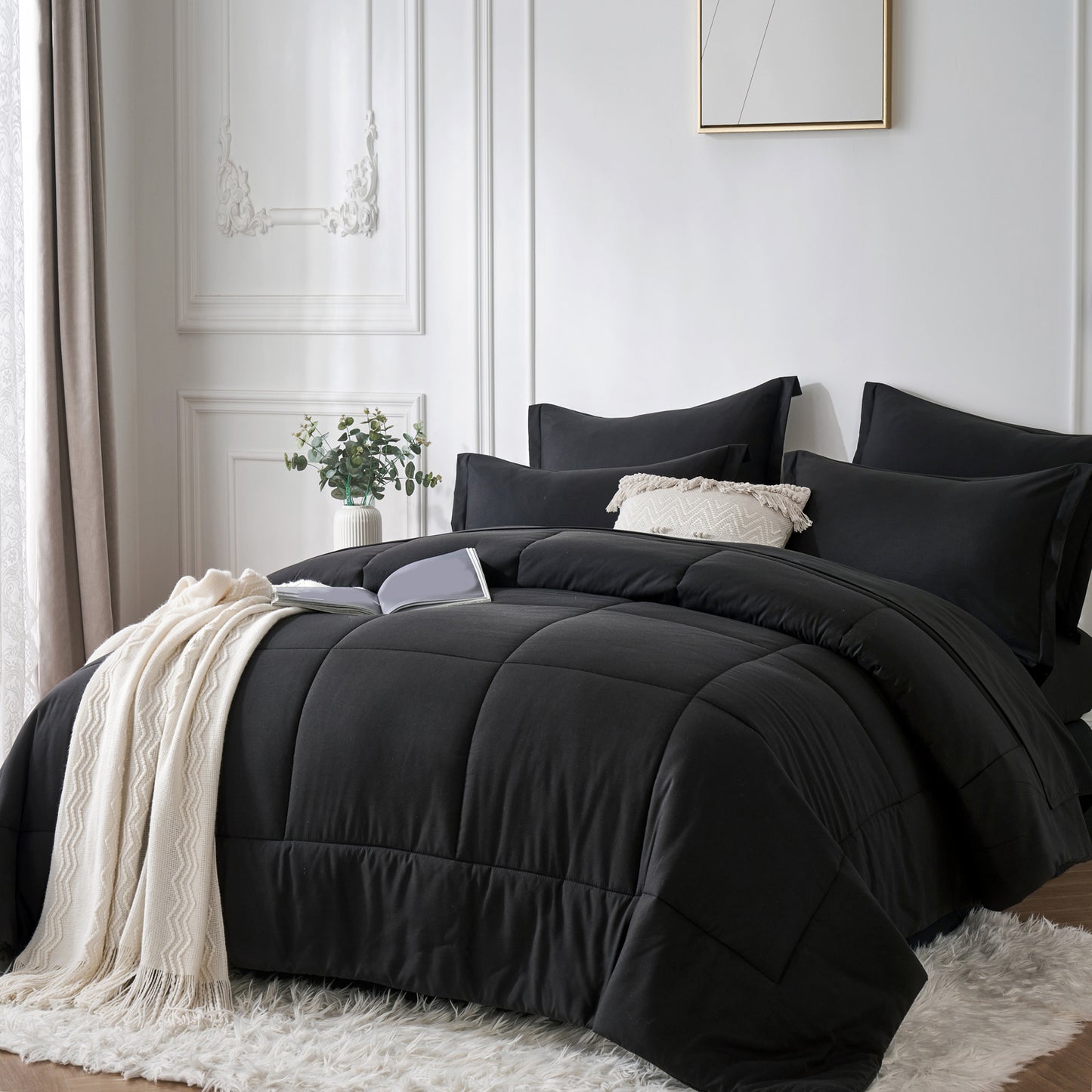 Comforter Set King Stylish Solid Geometry Comforter And SheetPillowcase Set Ideal Gift For Home 1