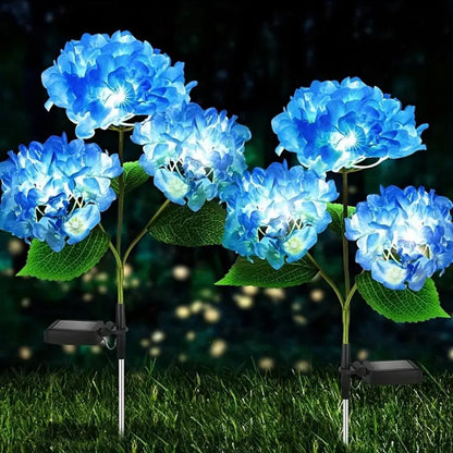 3Head Hydrangea Rose Flower Solar Led Light, Garden Lawn Lamps Outdoor, Patio Vegetable Patch Country House Decor