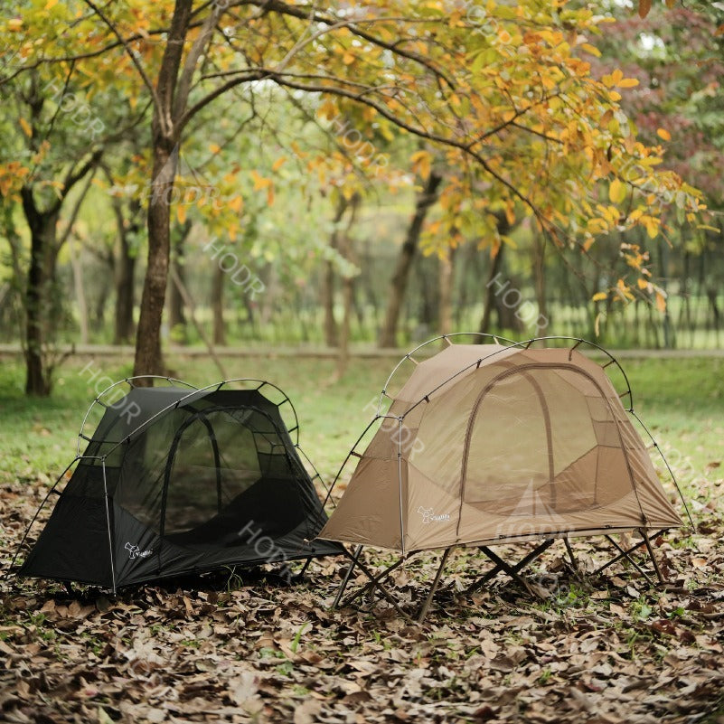 Vidalido Floating Island Tent Cot, Ultralight 1-Person Off-Ground Camping Tent with Mosquito Net & Waterproof Rainfly