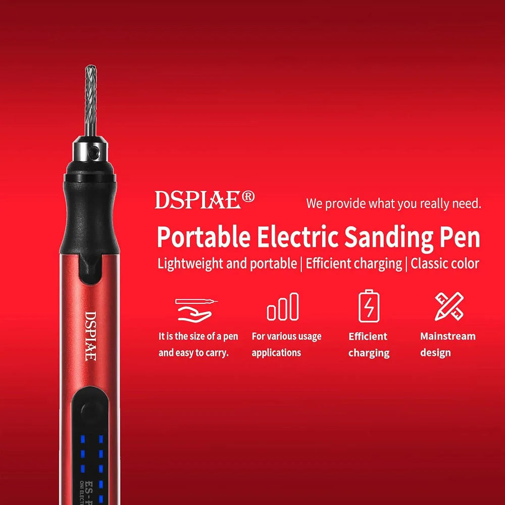 DSPIAE ESP Sander Pen With Sponge SandingRound PreCut Abrasive Sandpaper For Portable Electric Shar
