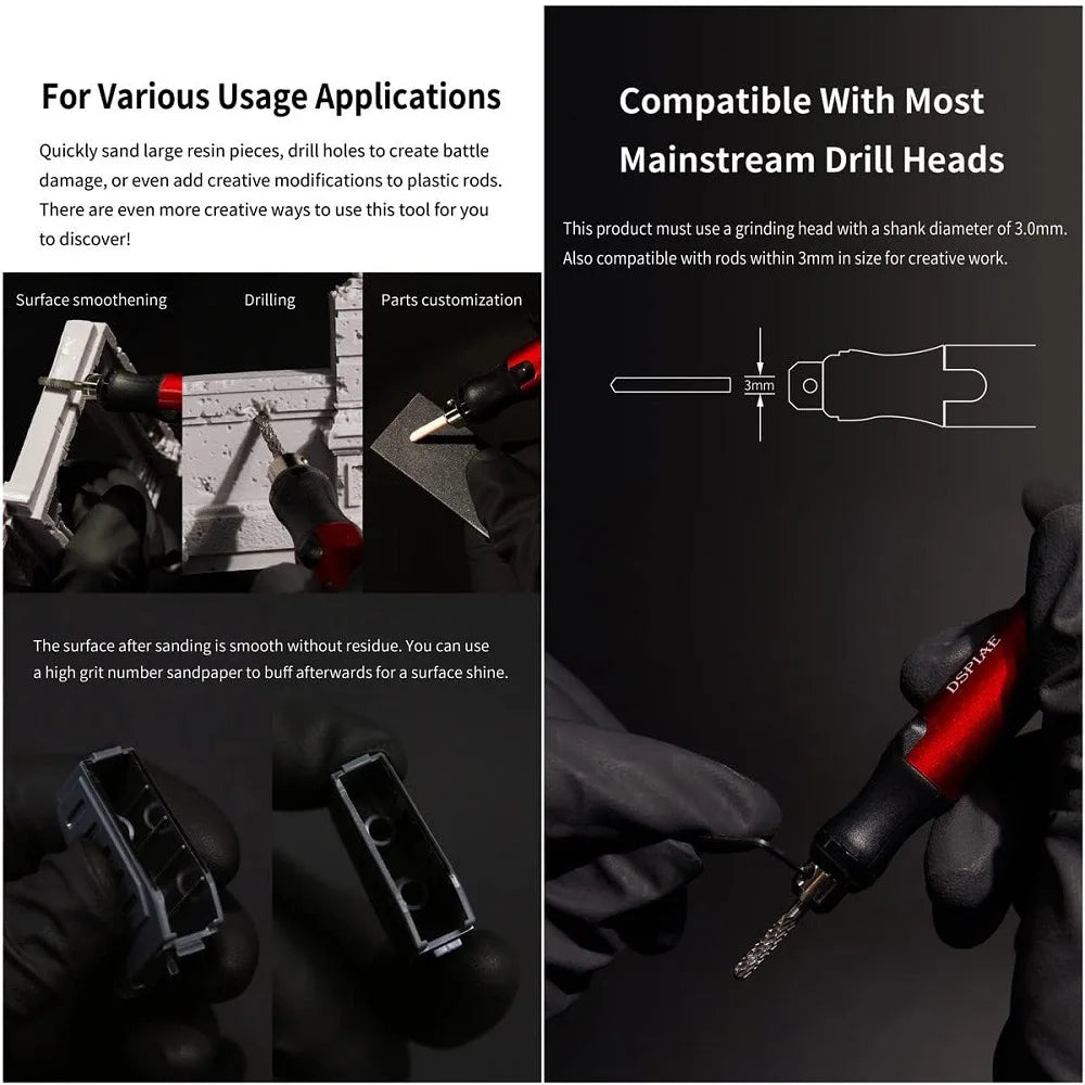 DSPIAE ESP Sander Pen With Sponge SandingRound PreCut Abrasive Sandpaper For Portable Electric Shar