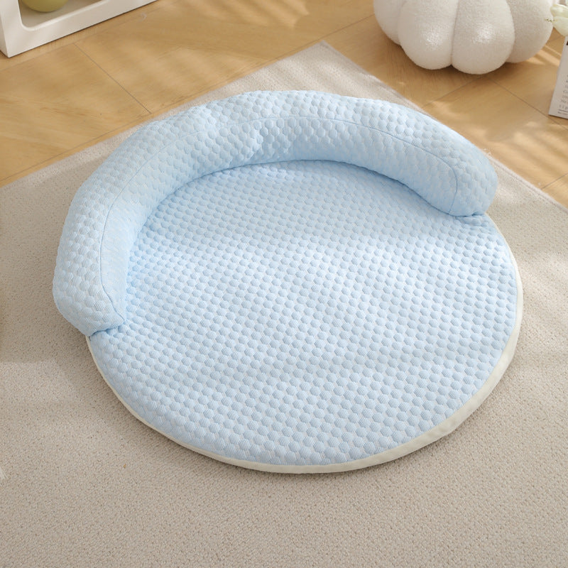 Summer Pet Cool Pad Dog Kennel Breathable Iced Bean Mat For Dogs  Cats Round Cushion Bed For Coolin 4