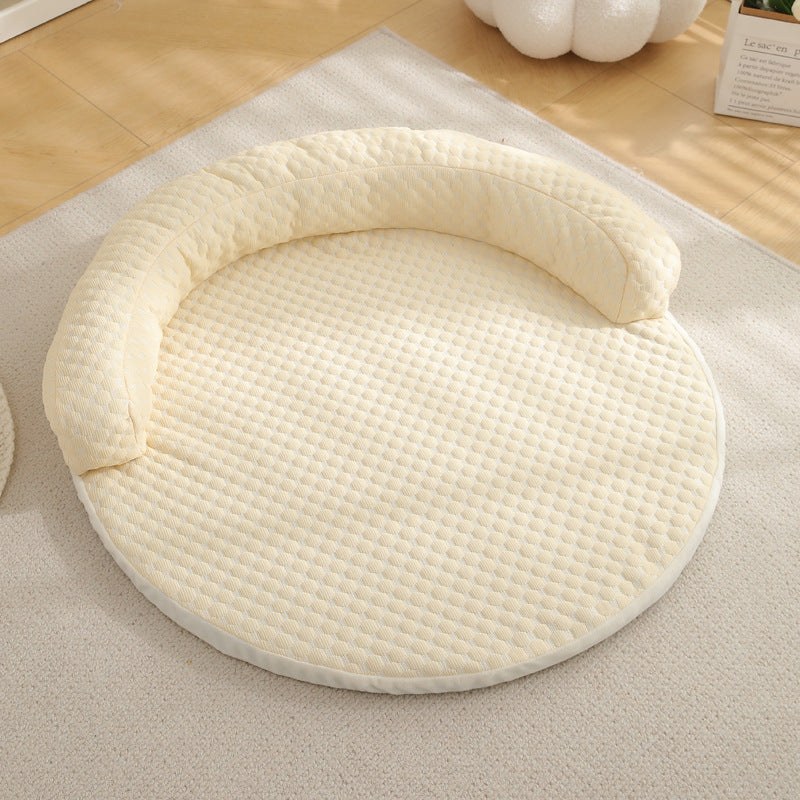 Summer Pet Cool Pad Dog Kennel Breathable Iced Bean Mat For Dogs  Cats Round Cushion Bed For Coolin 5
