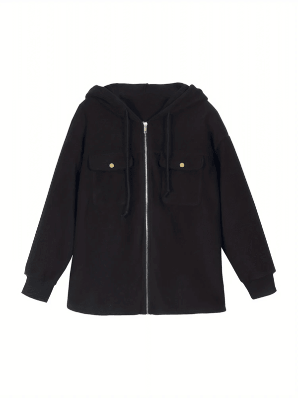 CozyLayer Plus Size Womens Fleece Zip Up Hooded Jacket 1