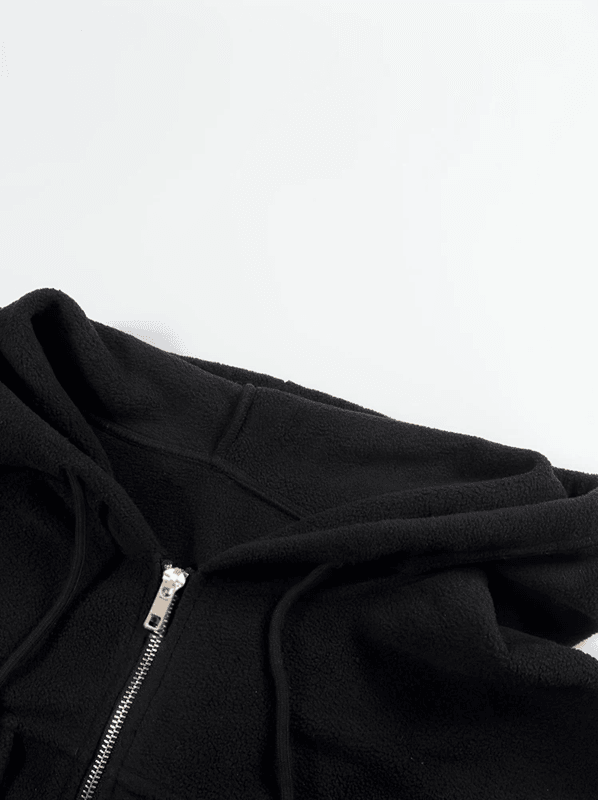 CozyLayer Plus Size Womens Fleece Zip Up Hooded Jacket 3