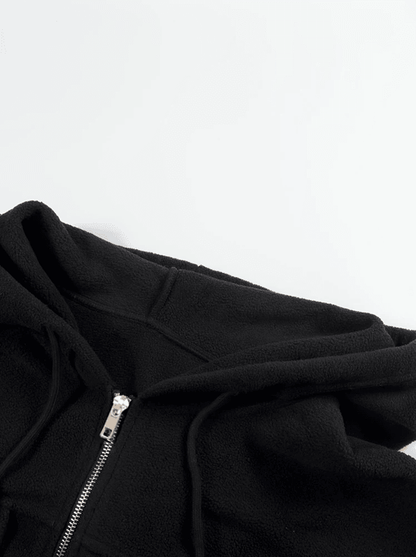 CozyLayer Plus Size Womens Fleece Zip Up Hooded Jacket 3