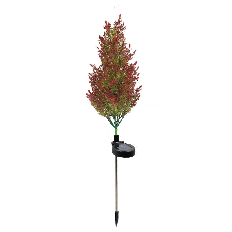 Christmas Solar Pine Lights, Garden Ground Light Stake, Cypress Decor Lamp, Waterproof Outdoor Floral Ambiance Lighting