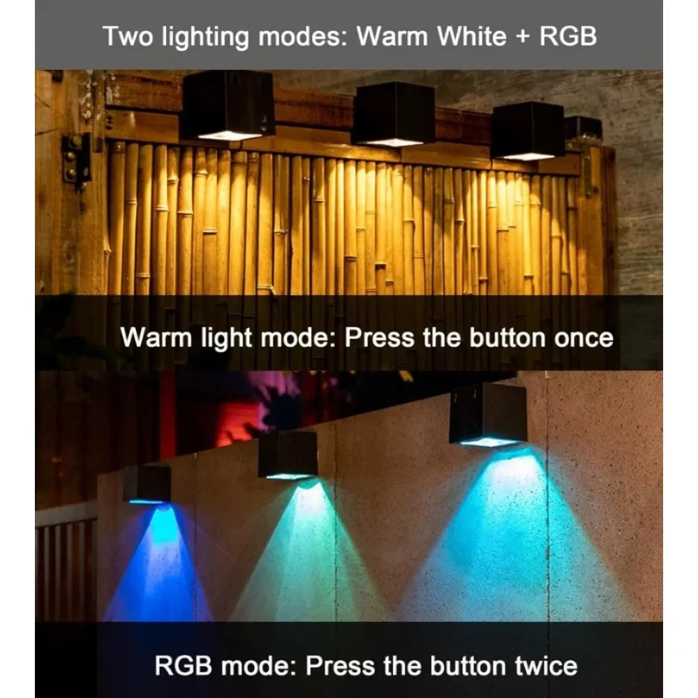 Outdoor Solar Lights, Solar Wall Lights, Wireless Garden LED Solar Light, Waterproof Fence Lighting Garage
