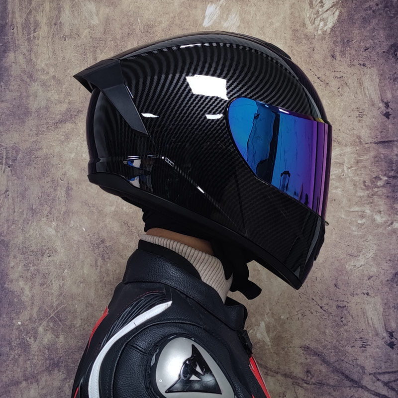 Premium Full Face Racing Helmets, Winter Warm Double Visor Motorcycle Helmet for Motorbike & Sports Riding