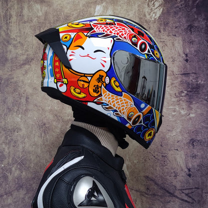 Premium Full Face Racing Helmets Winter Warm Double Visor Motorcycle Helmet For Motorbike  Sports R 3