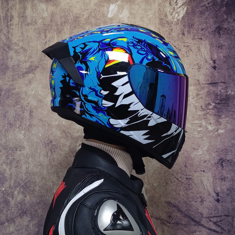 Premium Full Face Racing Helmets Winter Warm Double Visor Motorcycle Helmet For Motorbike  Sports R 5