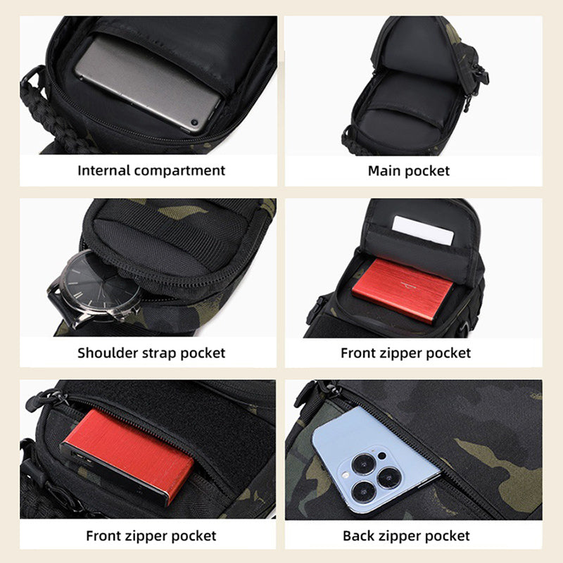 Tactical Backpack For Men MOLLE Sling Camping Chest Bag For Hiking Cycling Fishing  Outdoor Travel 4