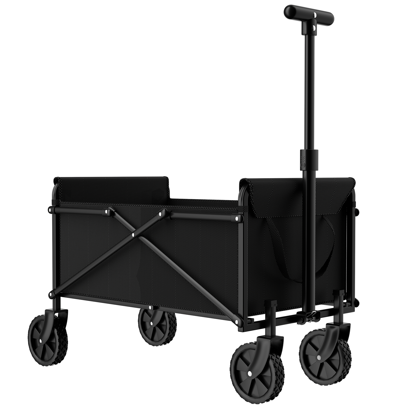 Black Small Handcart Folding Outdoor Garden Cart  Collapsible Utility Wagon For Shopping Picnic  Be 6