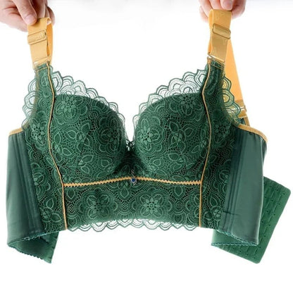 Push Up Lace Wireless Bra with Wide Straps for Women Plus Size