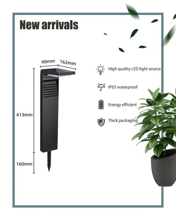 Waterproof Outdoor Solar Garden Light, LED Lawn Light, Garden Aisle Lamp, Grass Villa Decoration, Post Light