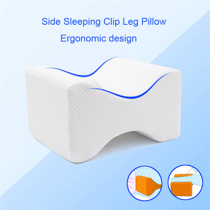 Orthopedic Slow Rebound Memory Foam Knee Leg Pillow, Side Sleeping Clip Leg Support for Pregnant Women, Thigh Leg Pain