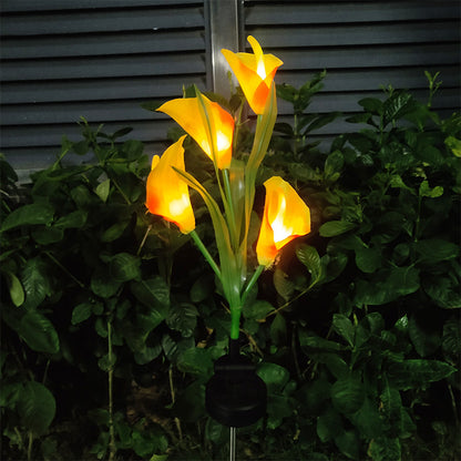 Calla Lily Solar-Powered LED Yard Lights, Floral Garden Light Decor Lamp, Waterproof Outdoor Lawn Lighting