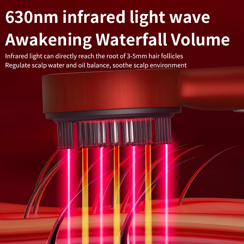 Electric Massage Comb with 3 Modes, Red Light Therapy, Portable Laser Comb for Hair Follicle Stimulation, Scalp Essence